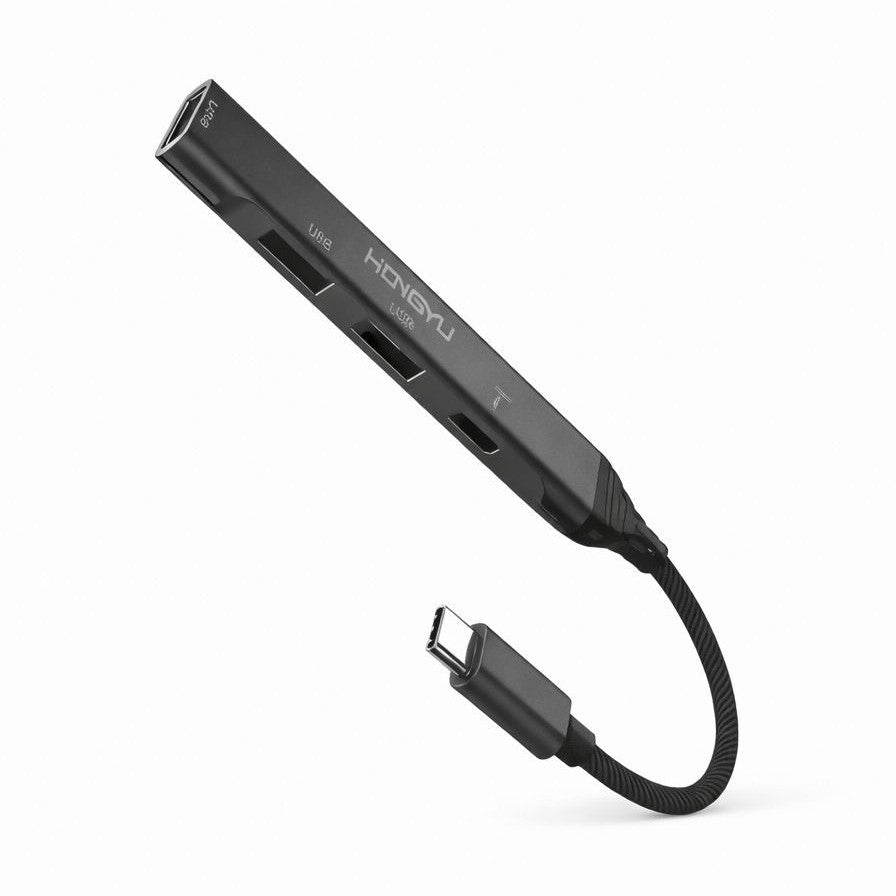 Adaptor hub Hongyu HY-EX01 USB-C Extender cu porturi USB și încărcare Type-C