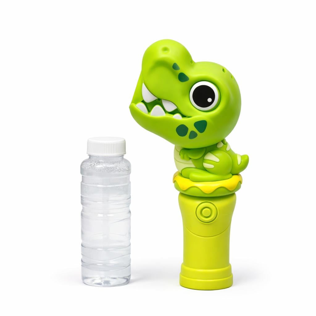 Aparat de Bule Dinozaur Verde din Plastic cu Lumină și Sunete, Model 2001A