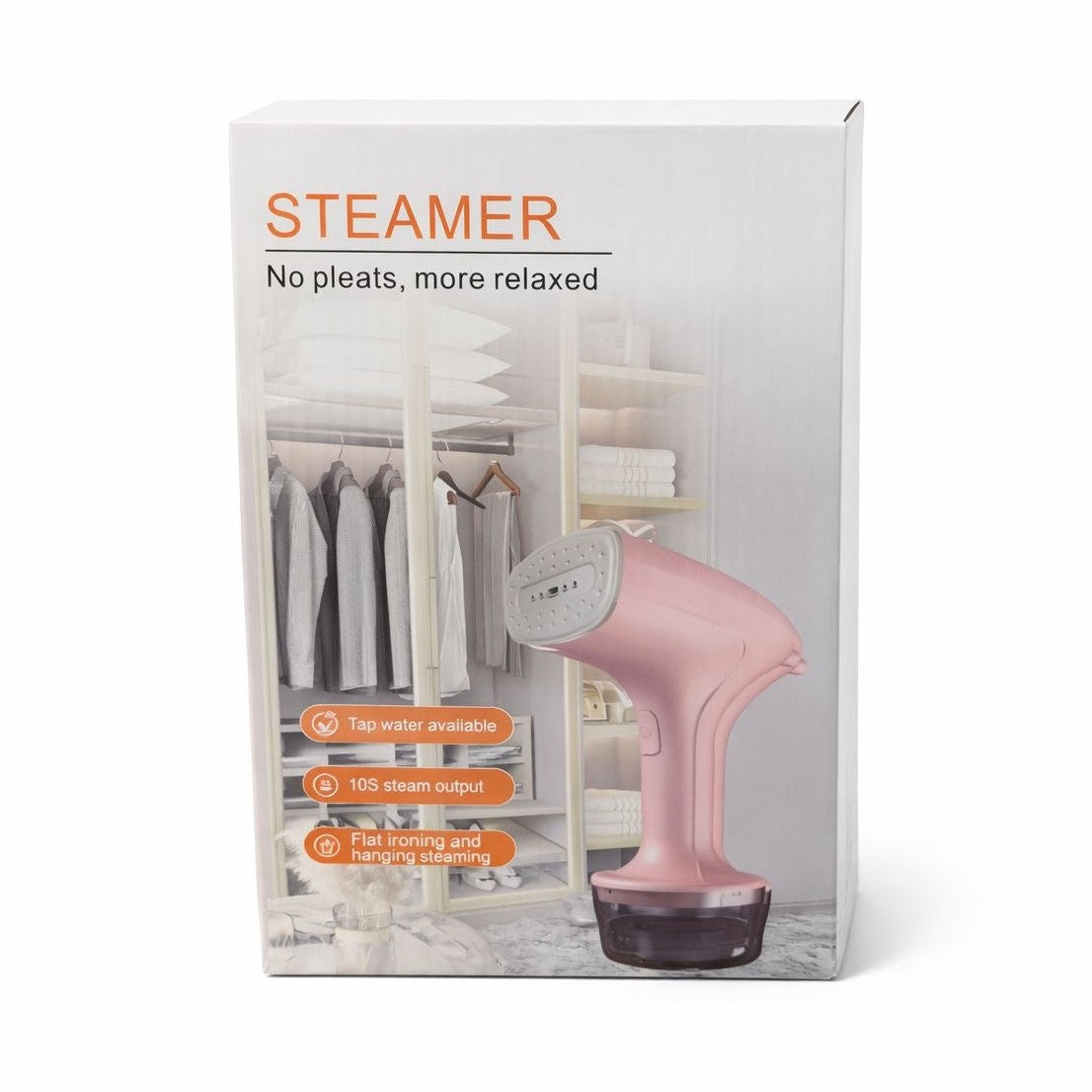 Aparat de calcat vertical cu abur portabil, steamer haine alb