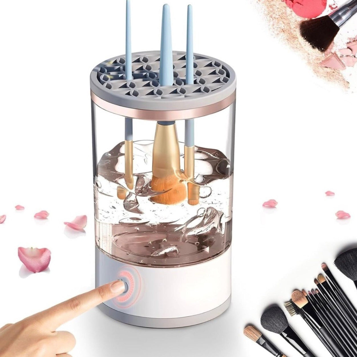 Aparat electric curatare pensule machiaj USB, dispozitiv automat pentru pensule makeup