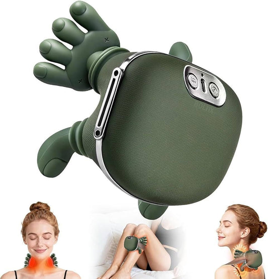 Aparat masaj cervical premium cu incalzire, masaj gat si umeri, deep kneading, portabil