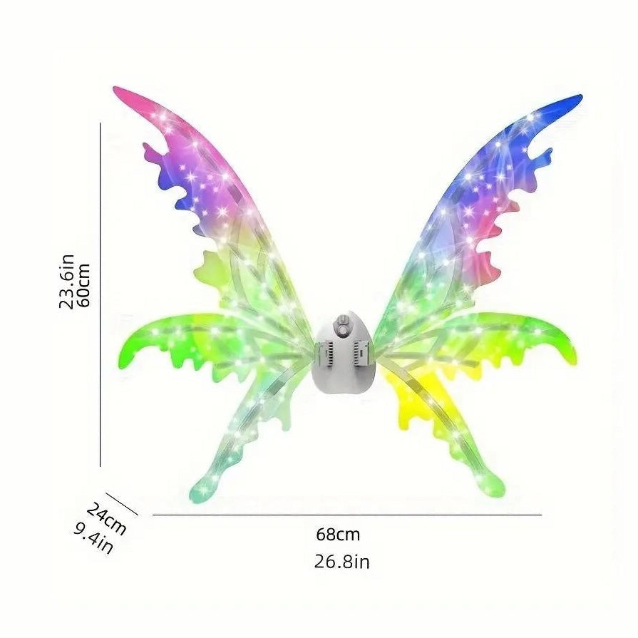 Aripi zana cu LED pentru copii, 68 cm lumini multicolore costum carnaval