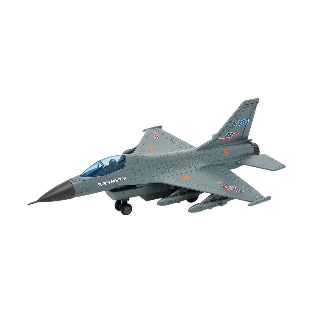 Avion de lupta de metal FIGHTER cu efecte luminoase , jucarie pentru copii 3+