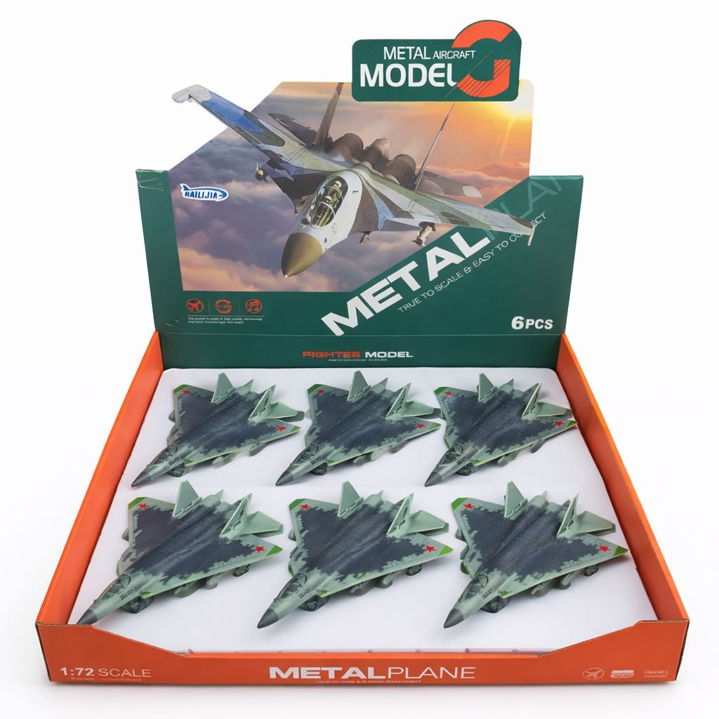 Avion de lupta jucarie metalic cu lumini si sunete model realist 22 cm