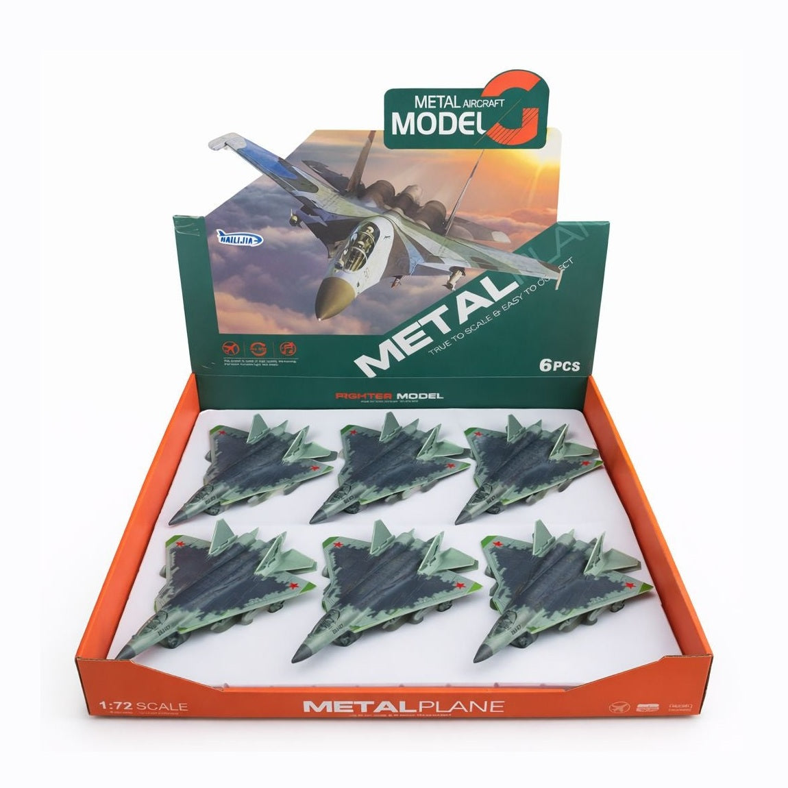 Avion de lupta jucarie metalic cu lumini si sunete model realist 22 cm