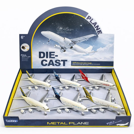 Avion de pasageri jucarie metalic cu lumini si sunete model realist 22 cm diverse culori