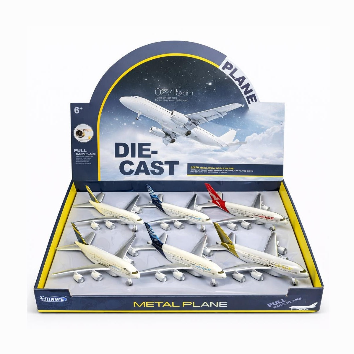 Avion de pasageri jucarie metalic cu lumini si sunete model realist 22 cm diverse culori