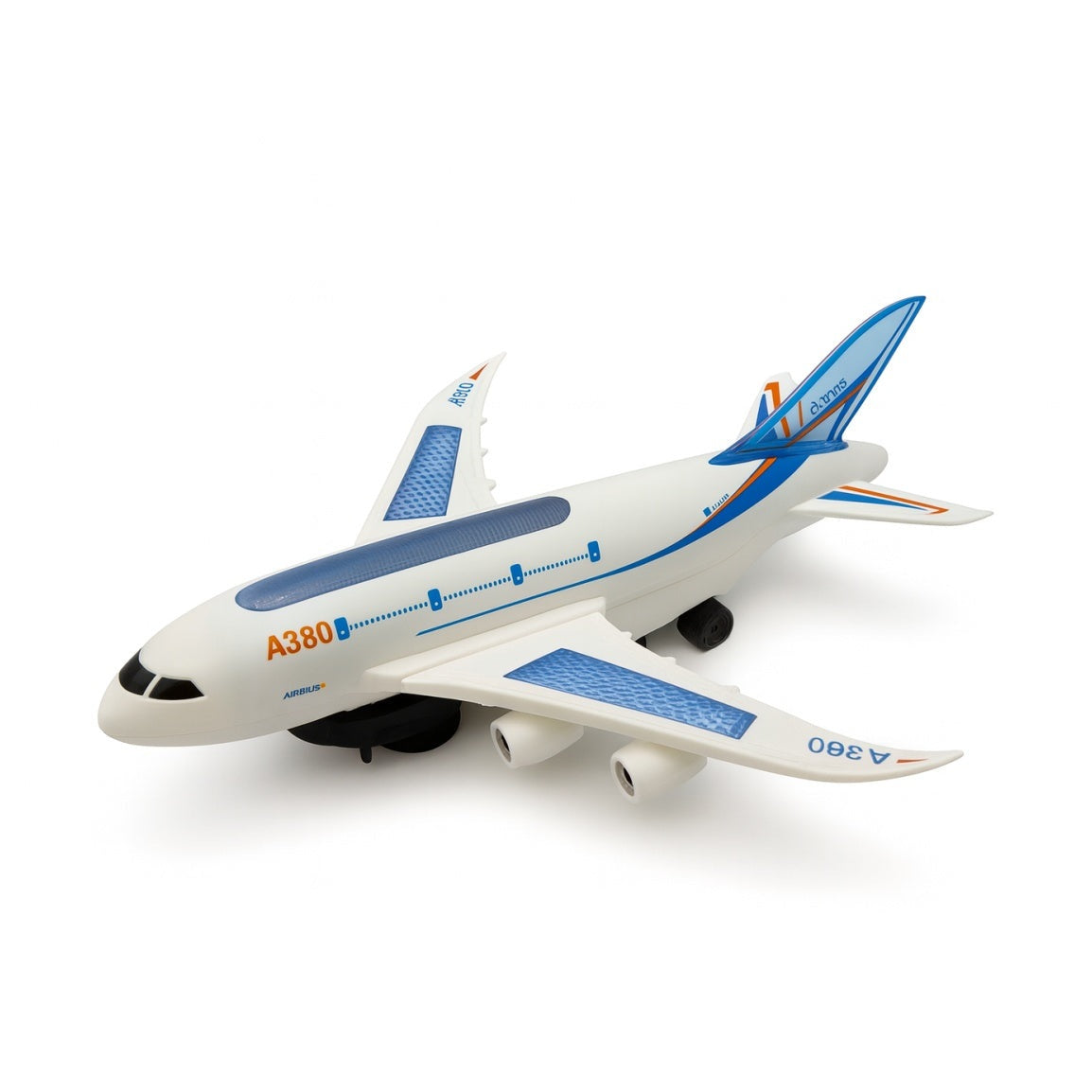 Avion Jucarie A380 cu Lumini, Sunete si Ridicare Automata , Bump Go, Model Mare pentru Copii