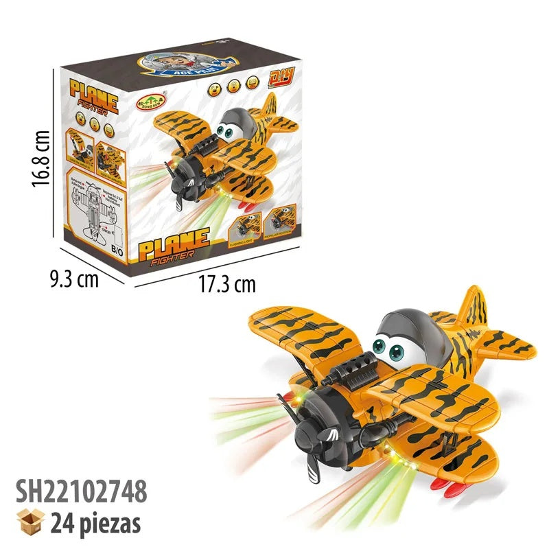 Avion Jucarie cu Lumini, Sunete si Miscare , Model Fighter Tiger, 17.3x16.8x9.3 cm