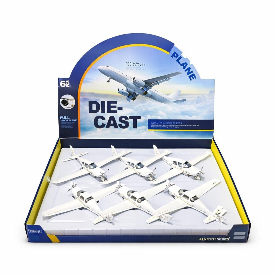 Avion metalic cu sunete si lumini, model realist 18 cm