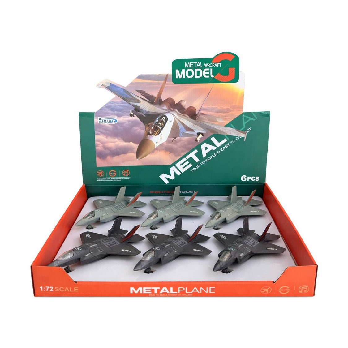 Avion militar jucarie metalic cu lumini si sunete model realist 21 cm diverse culori