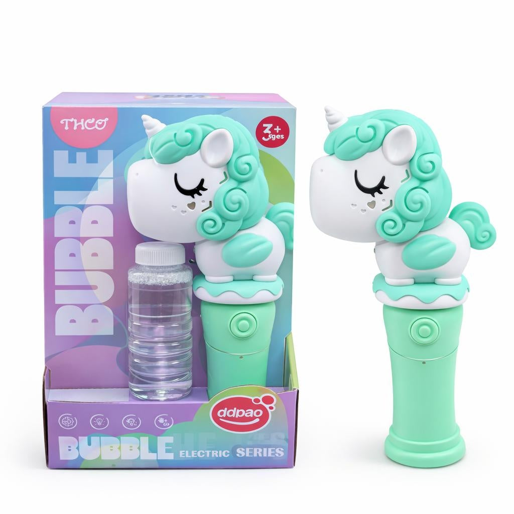 Bagheta cu baloane sapun- unicorn roz cu alb cu lumini si sunete 26x13x6.5cm