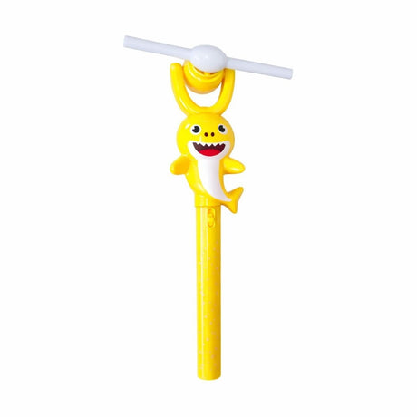 Baghetă magică cu elice rotativă și lumini, model rechin, jucărie interactivă pentru copii, Galbenă, 35 cm