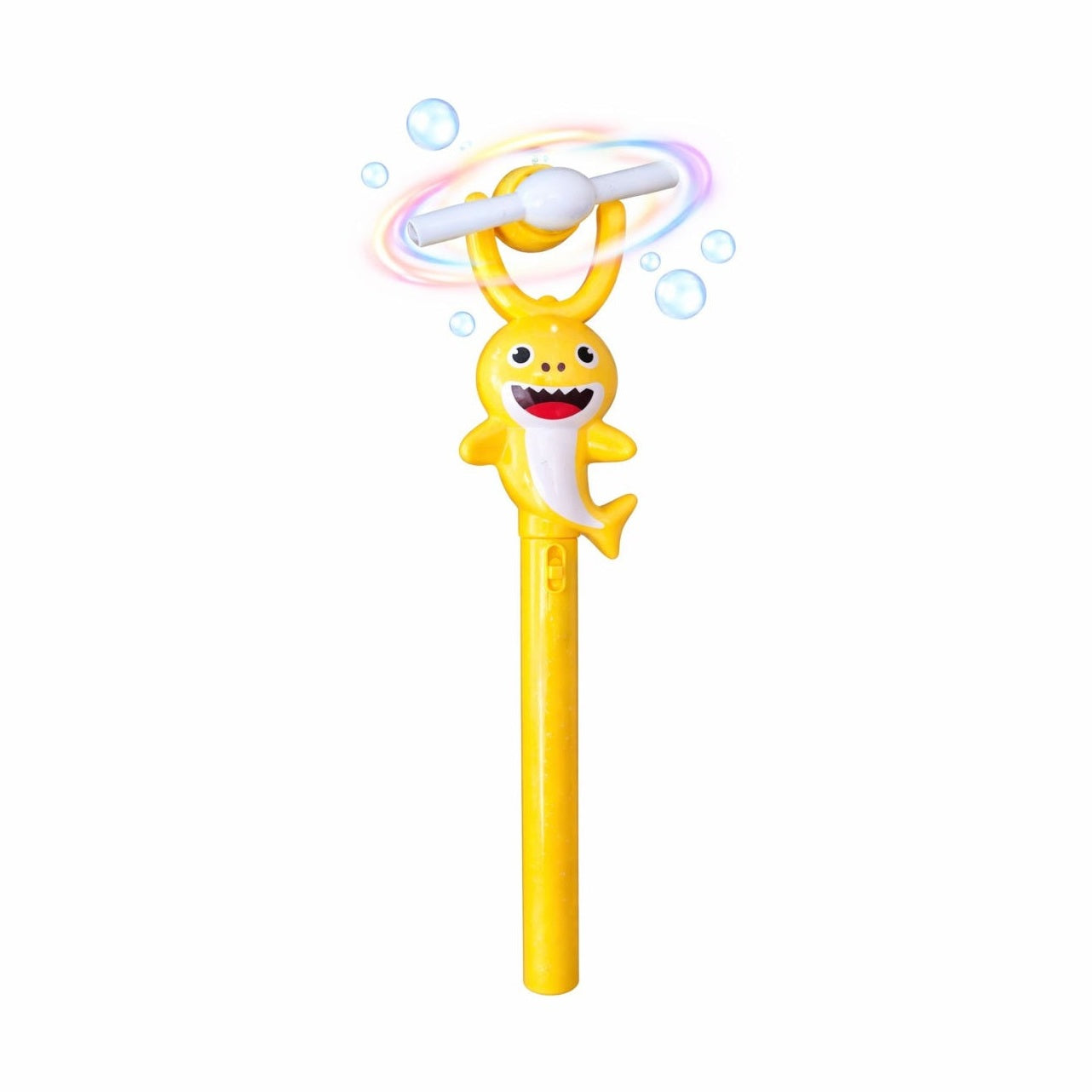 Baghetă magică cu elice rotativă și lumini, model rechin, jucărie interactivă pentru copii, Galbenă, 35 cm