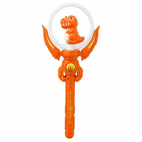 Baghetă magică cu lumini, Dinozaur portocaliu, 38 cm – jucărie copii cu efecte luminoase