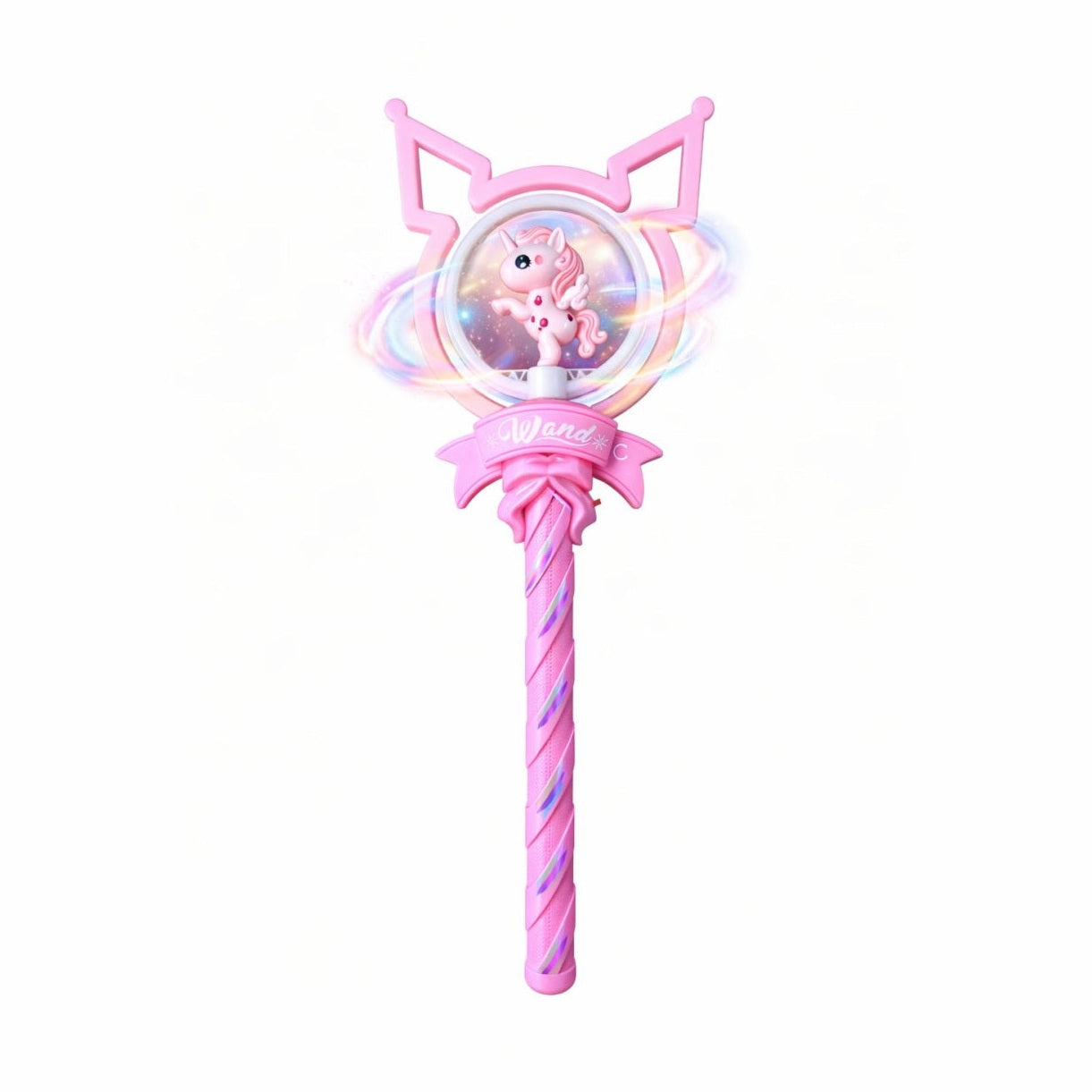 Baghetă Magică pentru Copii, Jucărie Interactivă din Plastic, Design Unicorn, Roz,42 cm