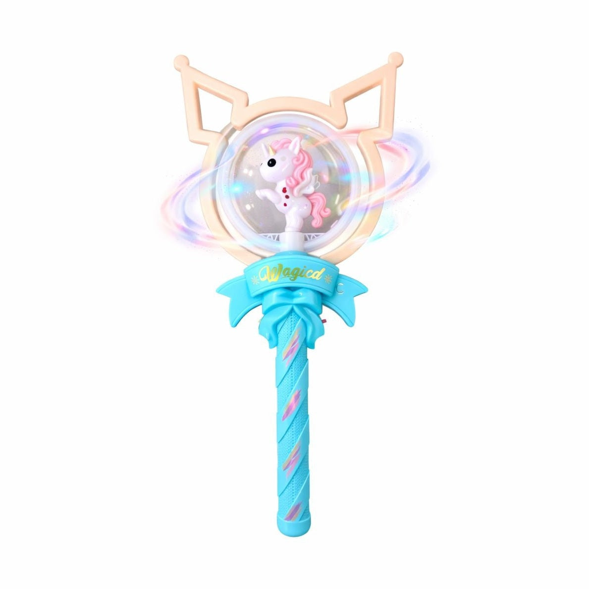 Baghetă Magică pentru Copii, Jucărie Interactivă din Plastic, Design Unicorn, Albastru,42 cm
