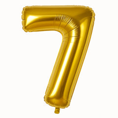 Balon folie cifra 7 auriu, 35 cm, pentru aniversari si petreceri, 1 buc