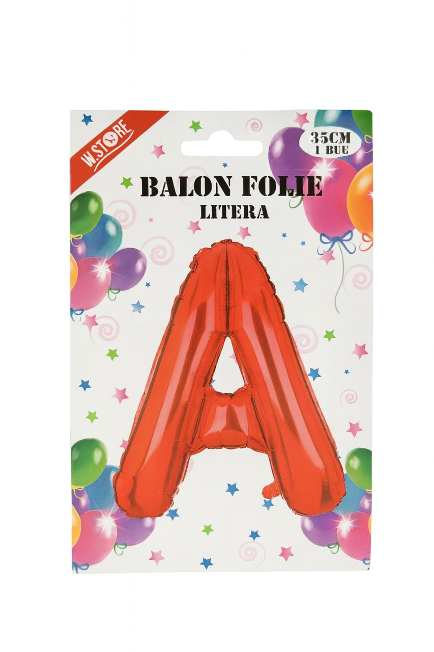 Balon folie litera A rosu 35 cm, decor aniversari si petreceri, 1 buc