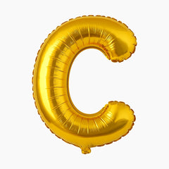 Balon folie litera C auriu, 35 cm, decor petreceri si aniversari, 1 buc