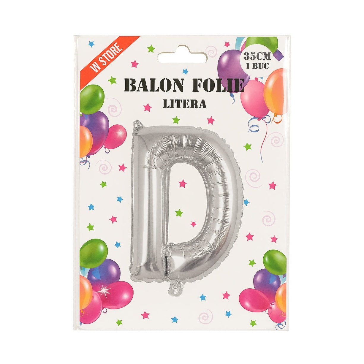 Balon folie litera D argintiu 35 cm, decor petreceri si aniversari, 1 buc