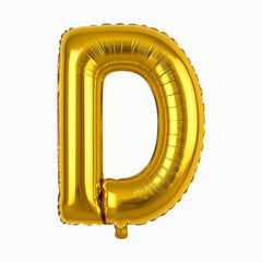 Balon folie litera D auriu 35 cm, decor aniversari si petreceri, 1 buc