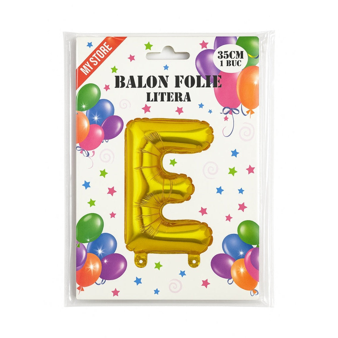 Balon folie litera E auriu 35 cm, decor aniversari si petreceri, 1 buc