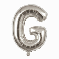 Balon folie litera G argintiu 35 cm, decor aniversari si petreceri, 1 buc