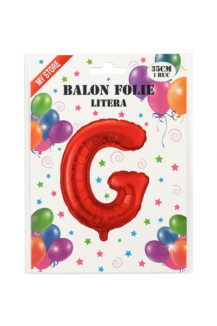 Balon folie litera G rosu 35 cm, decor aniversari si petreceri, 1 buc
