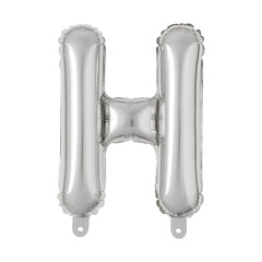 Balon folie litera H argintiu 35 cm, decor petreceri si aniversari, 1 buc