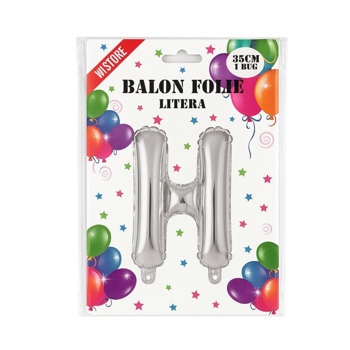 Balon folie litera H argintiu 35 cm, decor petreceri si aniversari, 1 buc