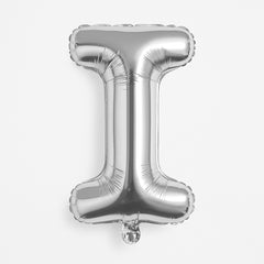 Balon folie litera I argintiu 35 cm, decor aniversari si petreceri, 1 buc