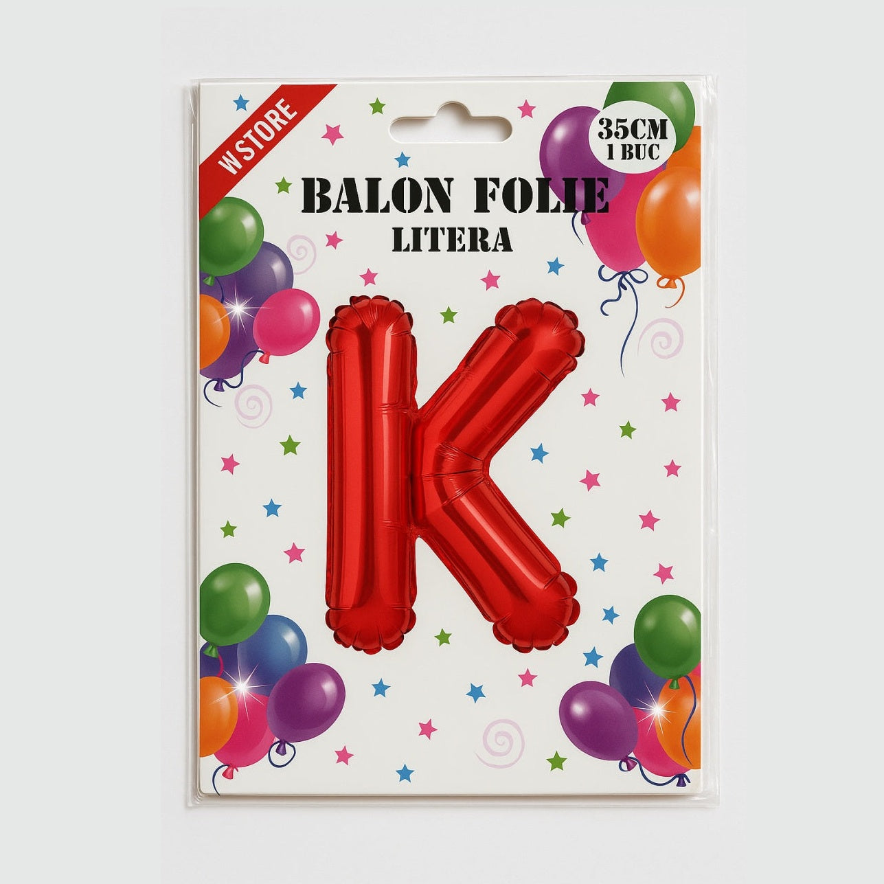 Balon folie litera K rosu, 35 cm, decor aniversari si petreceri, 1 buc