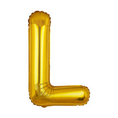 Balon folie litera L auriu, 35 cm, decor aniversar si petreceri, 1 buc