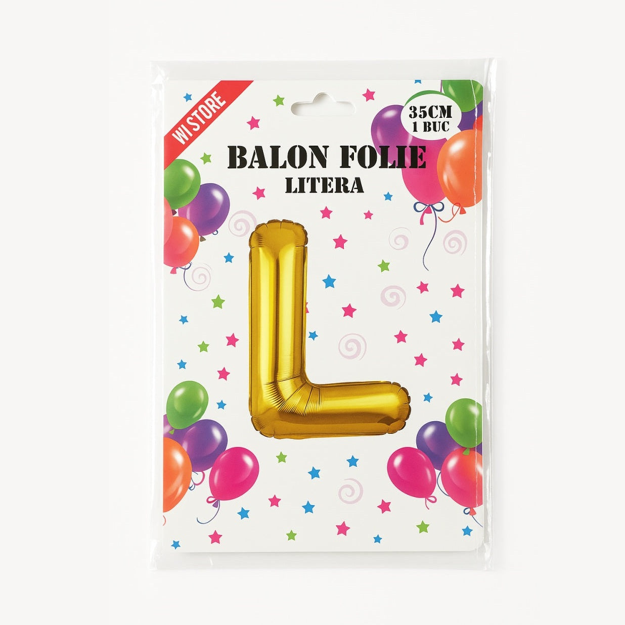 Balon folie litera L auriu, 35 cm, decor aniversar si petreceri, 1 buc