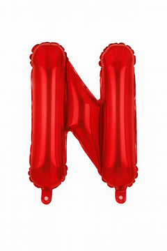 Balon folie litera N rosu, 35 cm, decor petreceri si aniversari, 1 buc