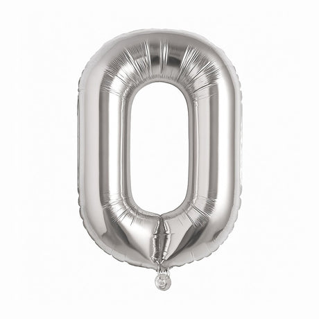 Balon folie litera O argintiu, 35 cm, decor petreceri si aniversari, 1 buc
