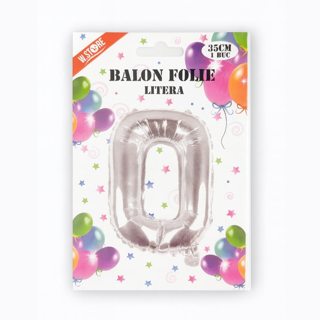 Balon folie litera O argintiu, 35 cm, decor petreceri si aniversari, 1 buc