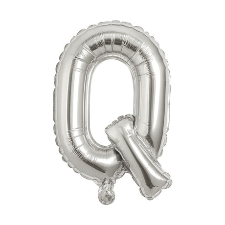 Balon folie litera Q argintiu, 35 cm, decor petreceri si aniversari, 1 buc