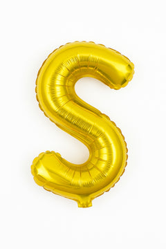 Balon folie litera S auriu, 35 cm, decor aniversar si petreceri, 1 buc