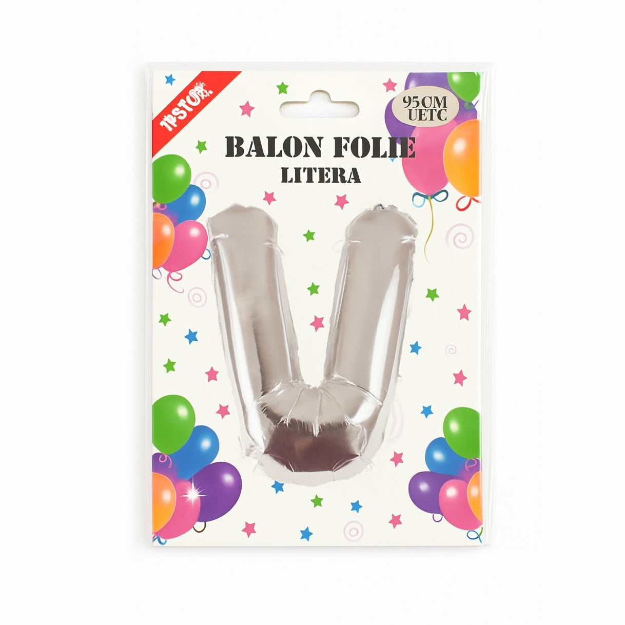 Balon folie litera V argintiu, 35 cm, decor aniversar si petreceri, 1 buc