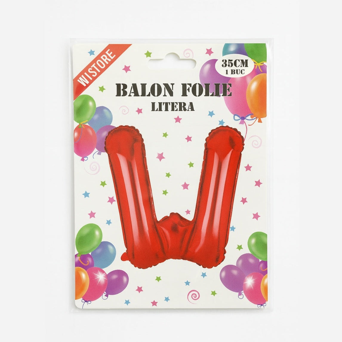 Balon folie litera W rosu, 35 cm, decor aniversar si petreceri, 1 buc