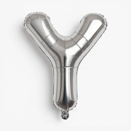 Balon folie litera Y argintiu, 35 cm, decor petreceri si aniversari, 1 buc