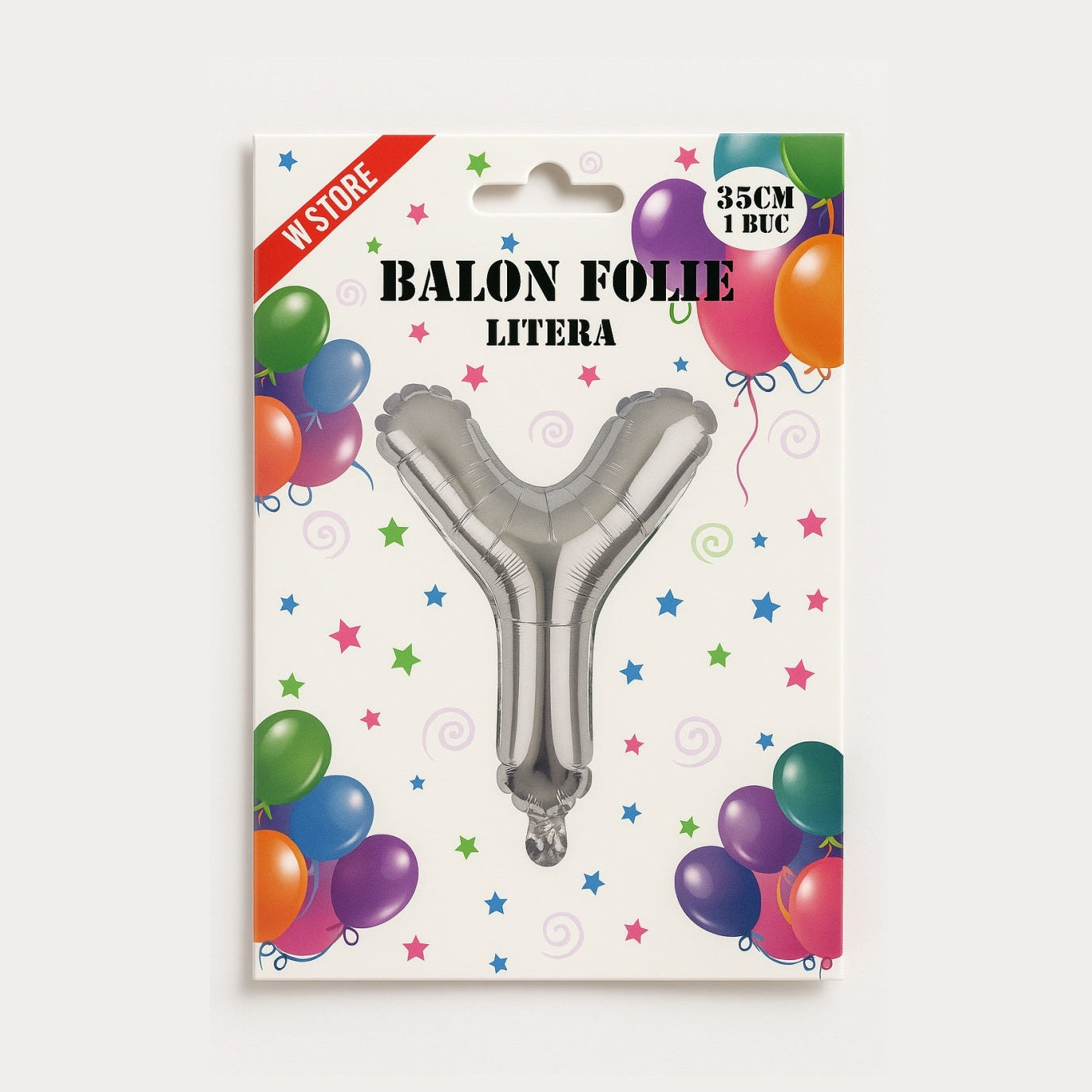 Balon folie litera Y argintiu, 35 cm, decor petreceri si aniversari, 1 buc