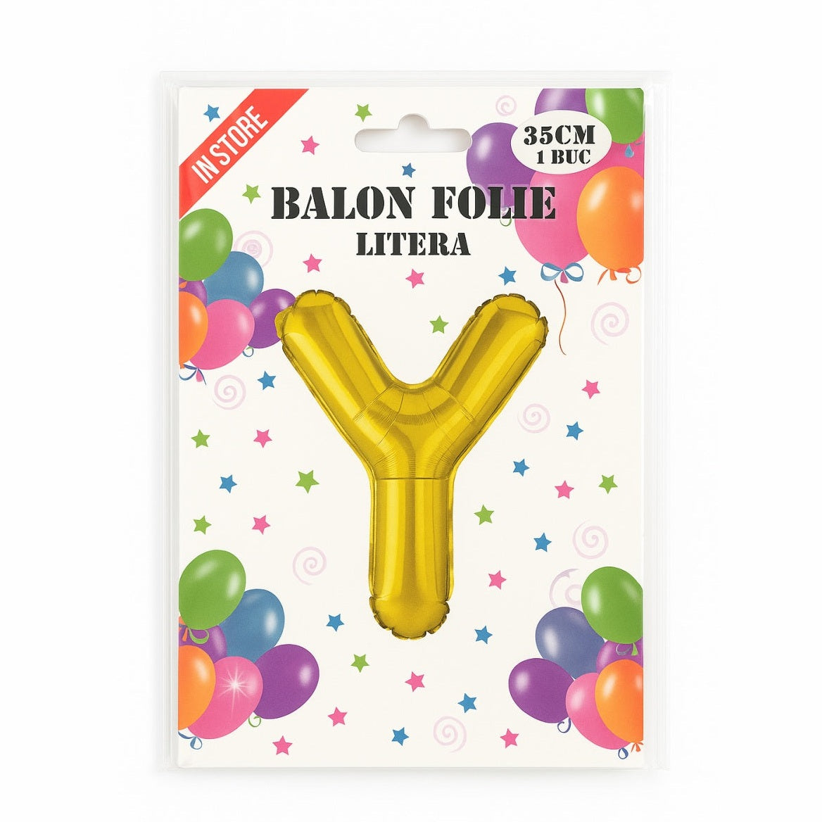 Balon folie litera Y auriu, 35 cm, decor aniversari si petreceri, 1 buc