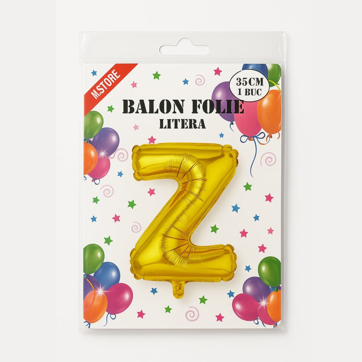 Balon folie litera Z auriu, 35 cm, decor aniversar si petreceri, 1 buc