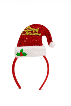 Bentita Craciun cu caciulita Merry Christmas cu paiete