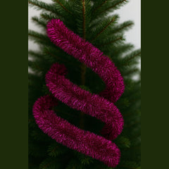 Beteala Craciun Stufos 6 cm, 190 cm Lungime , Decor Brad Mov Stralucitor