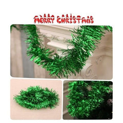 Beteala Craciun Verde Stufos 6 cm, 190 cm Lungime , Decor Brad Festiv