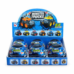 Bila Blindbox DIY Monster Truck cu masinuta surpriza, 12 cm, modele colectionabile